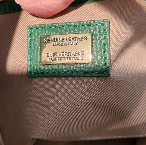VIOLA CASTELLANI Italian Leather Handbag Tote Green Womens NWT - Picture 8 of 15